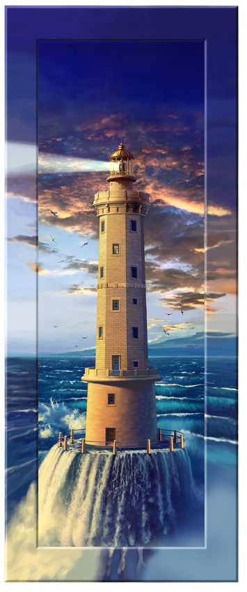 Golden Lighthouse Kunstdruck Kunstdrucke Hans Peter Kolb