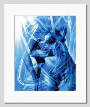 Couple in Blue Kunstdruck Kunstdrucke Hans Peter Kolb